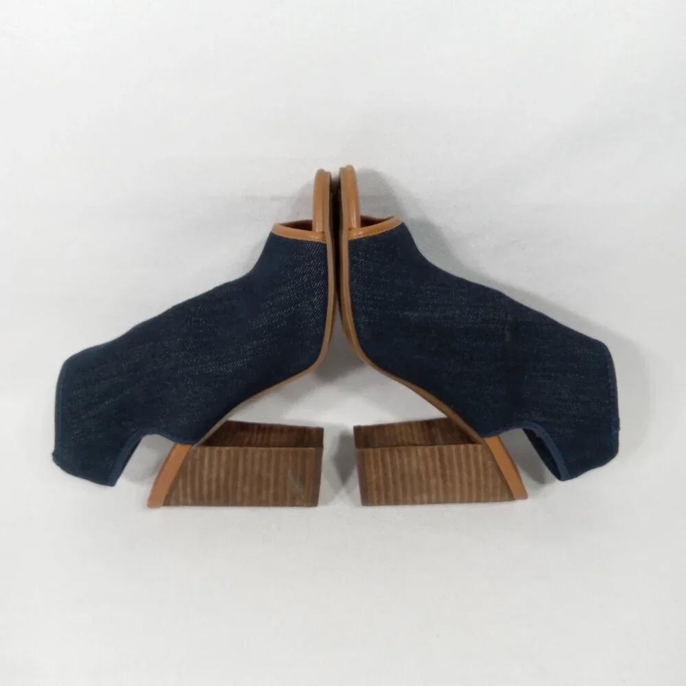 CATO Navy Blue Jean Denim Look Open-Toe Sandals Womens Size 8 - Picture 7 of 16